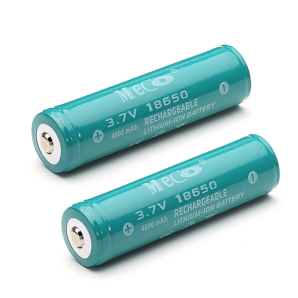2PCS MECO 3.7v 4000mAh Protected Rechargeable 18650 Li-ion Battery