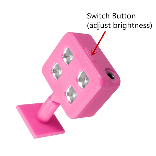Portable 4 LED Enhancing Flash Fill Light For iPhone Universal Smartphone Selfie Stick