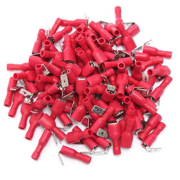 

100Pcs 16-14AWG Insulated Red Piggy Back Splice Connector Crimp Electrical Terminals