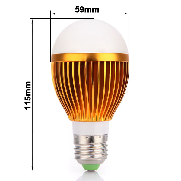 E27 10W 800LM Warm White High Power LED Light Ball Bulb 85-240V