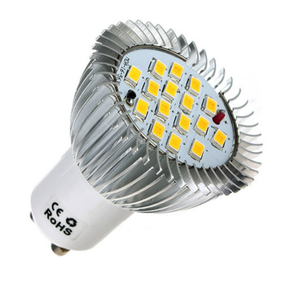 GU10 6.4W 16 SMD 5630 LED Warm White Lâmpada de poupança de energia 85-265V