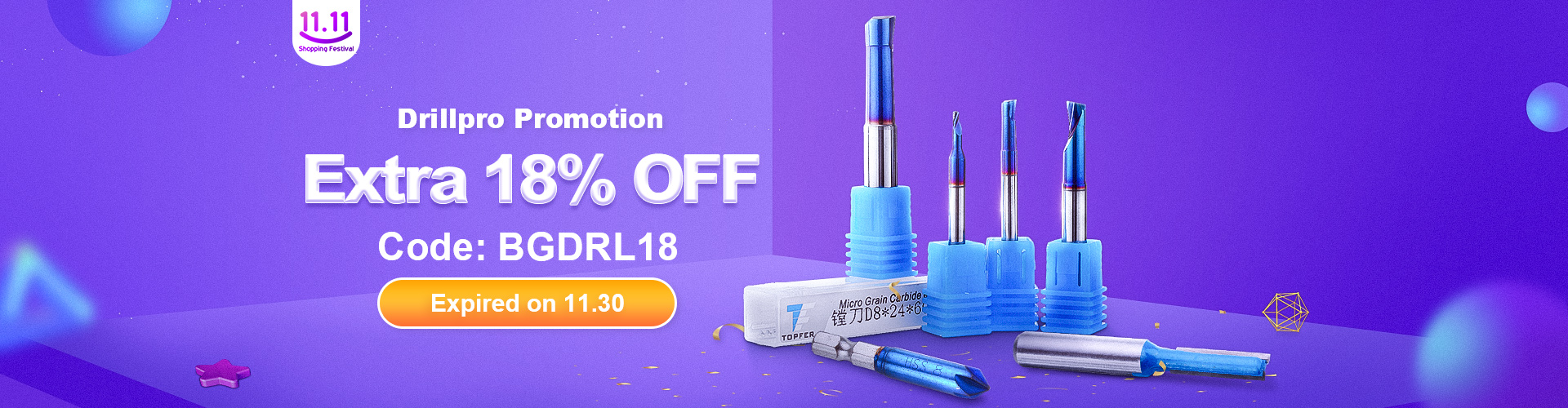 18% OFF for Drillpro Brand Promotion