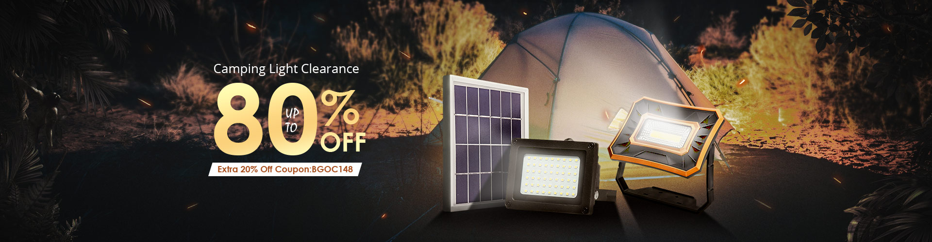 Extra 20% Off for Camping Light Clearance