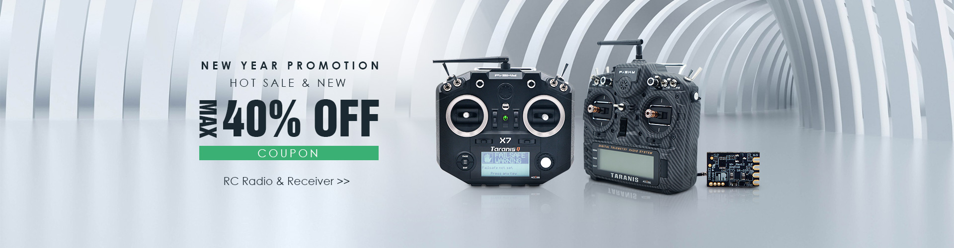 New Year Promotion and MAX 40% OFF Coupon for RC Radio & Receiver