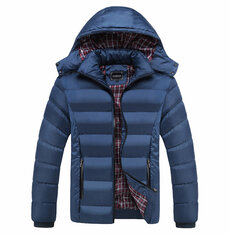 Mens Thick Winter Hooded Deatchable Warm Jacket