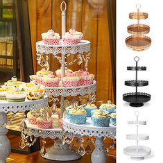 3-Tier Cupcake Stand Metal Cake Dessert Wedding Event Party Display Tower Plate Decorations
