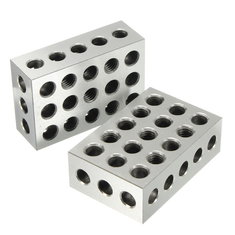 Machifit 2pcs 25x50x75mm Blocks 23 Holes Parallel Clamping Block 