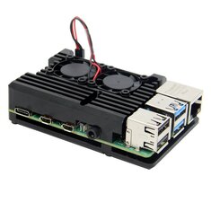 Armor Aluminum Alloy Case with Dual Fan for Raspberry Pi 4B