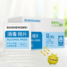100 Pcs Alcohol Wet Wipe Disposable Disinfection