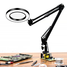 5X USB LED Flexible Desk Lamp Magnifier 3 Colors Illuminated 