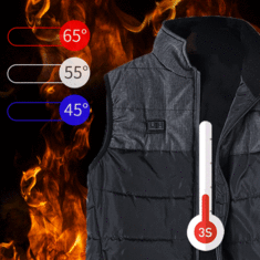 USB Electric Heated Thermal Fit Front Zipper Down Vest