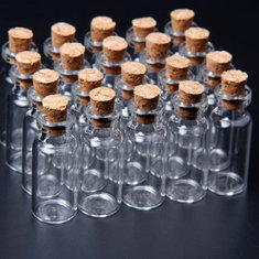 10Pcs 16x35mm Mini Clear Wishing Message Glass Bottles