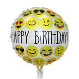 3Pcs 18inch Happy Birthday Expression Balloon Emoji Foil Ballon For Birthday Party Decoration Balloo