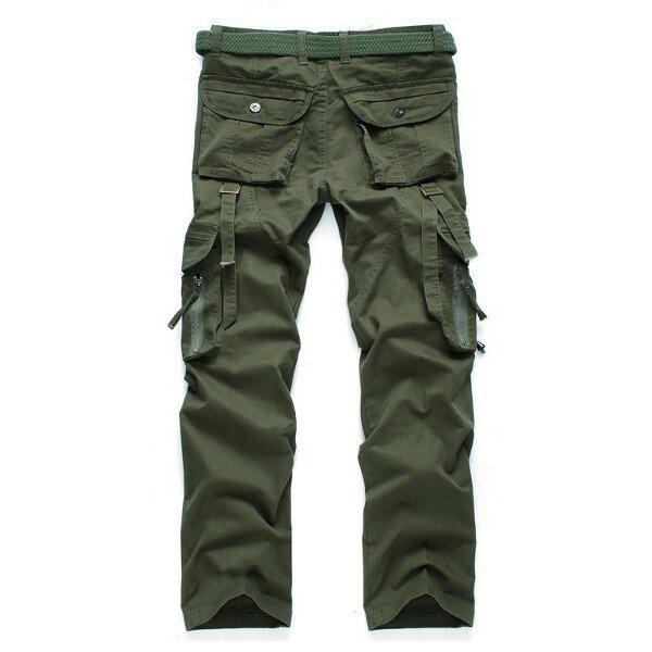 mens millitary tactical cotton loose trousers casual multi pocket cargo ...