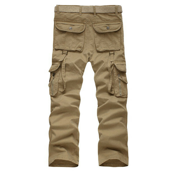 mens millitary tactical cotton loose trousers casual multi pocket cargo ...