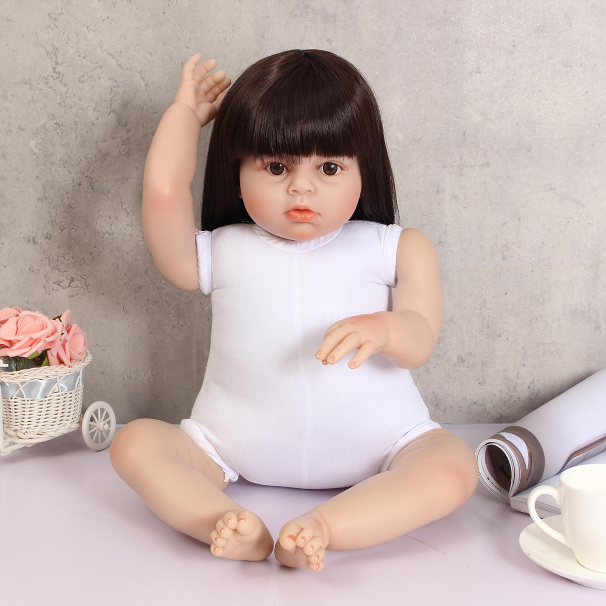 28'' Toddler Reborn Baby Girl Doll Silicone Vinyl Handmade Lifelike Newborn Toy