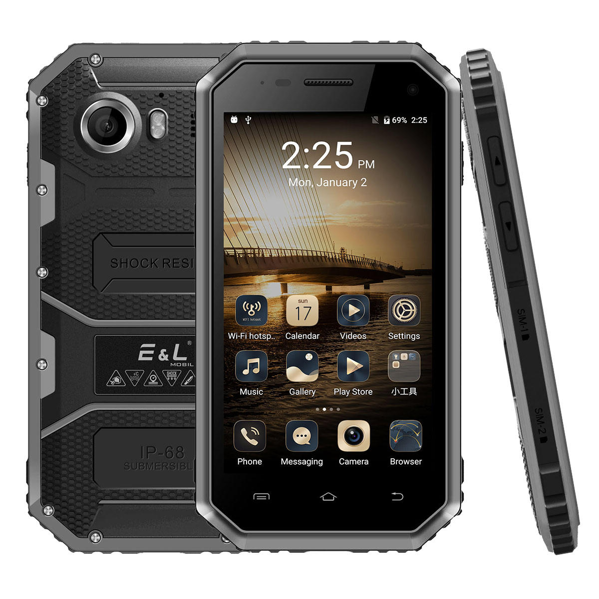 EL 3 PROOFINGS W6 IP68 4 5 Inch 4G LTE 2600mAh 5MP Android 6 0 Waterproof Dustproof Smartphone
