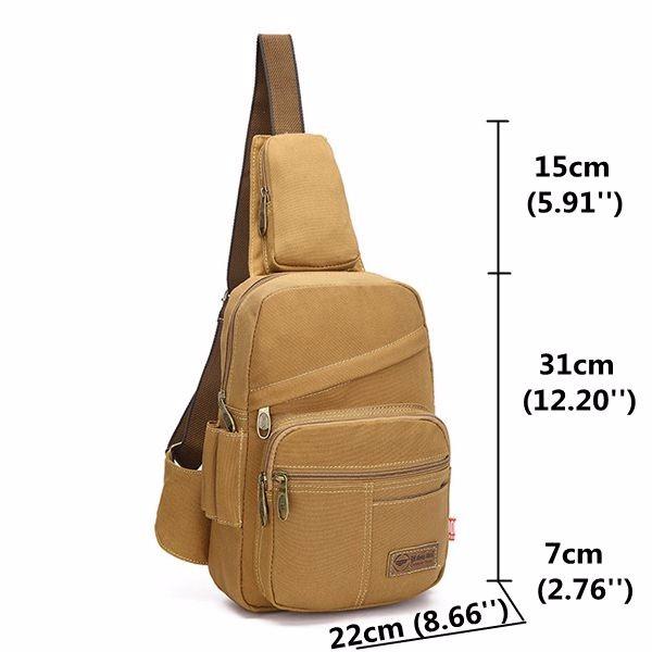 big capacity multi pocket chest bag crossbody bag canvas shoulder bag ...