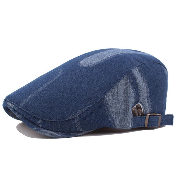 men denim patchwork adjustable sunshade visor beret hat at Banggood