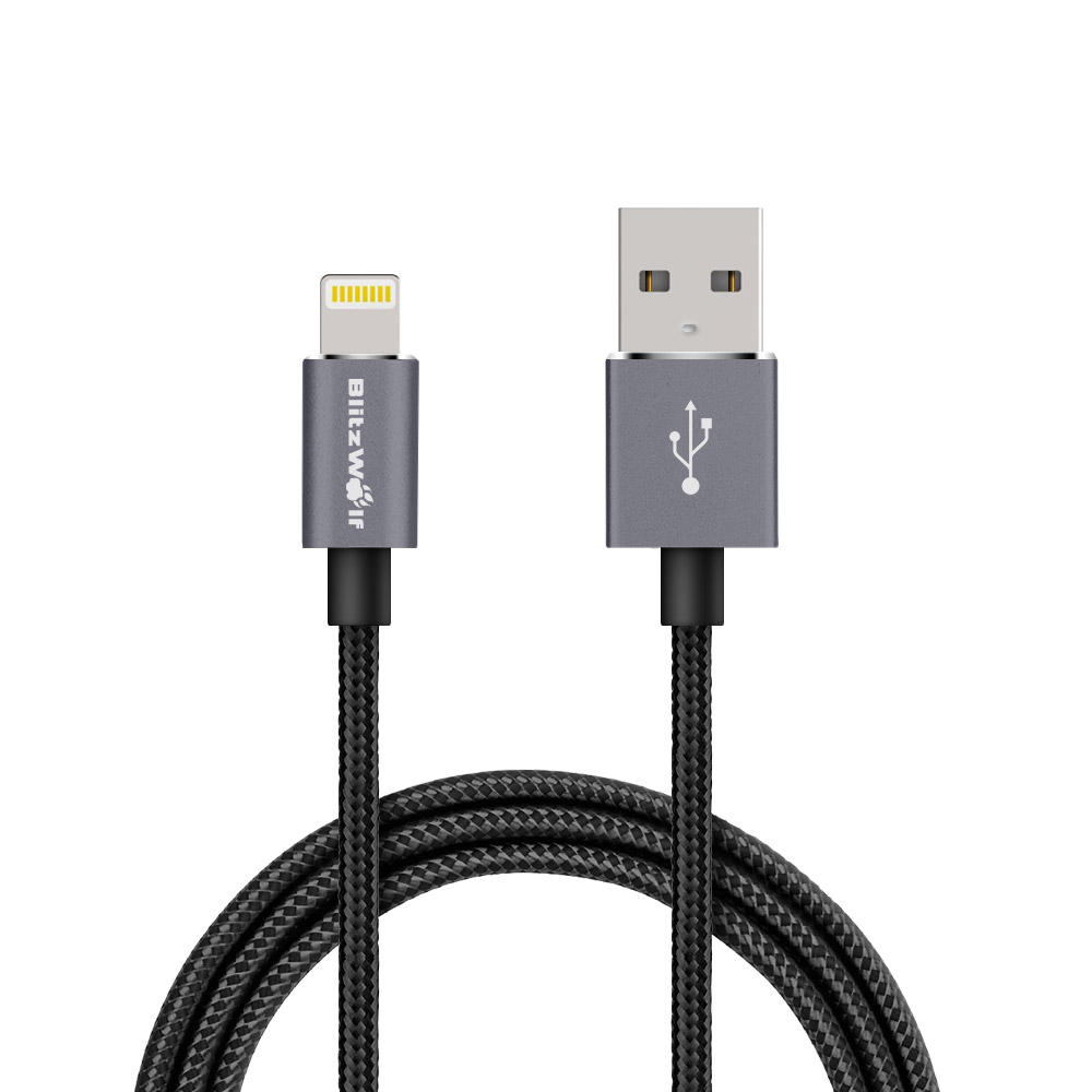 best price,blitzwolf,bw,mf5,2.4a,lightning,cable,1m,black,discount
