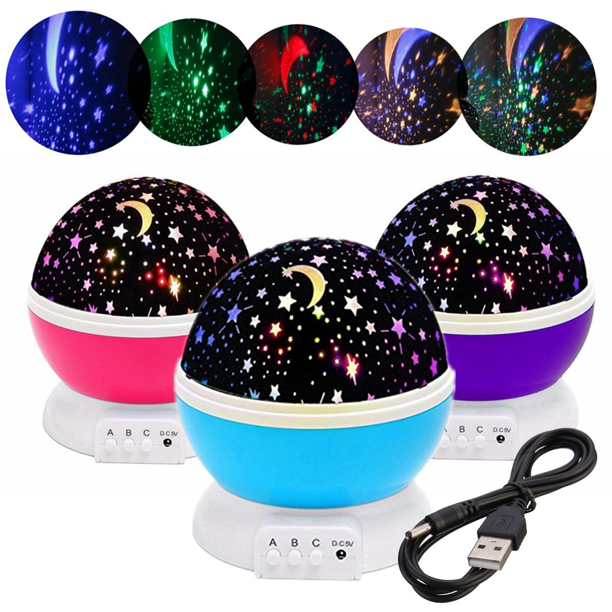 SOLMORE Star Lamp LED Bead 360 Degree Romantic Room Rotating Cosmos Star Projuctor With USB Cable