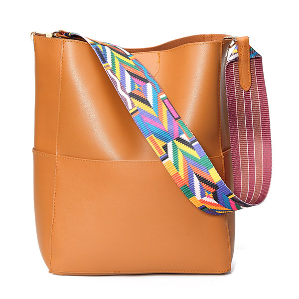 women casual pu handbag durable colorful two straps crossbody bag shoulder bag at Banggood