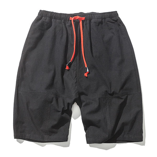 men's casual loose cotton linen knee length shorts at Banggood