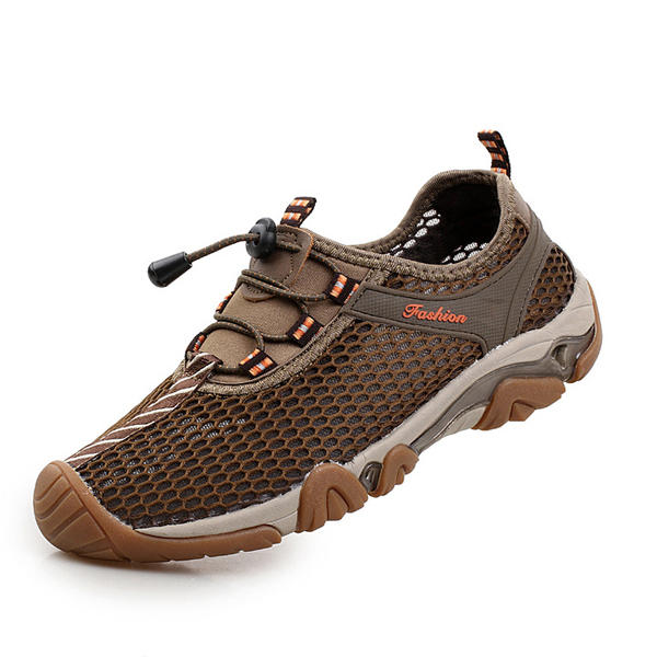 Mens Outdoor Breathable Athletic Shoes Elastic Slip-on Sneakers - US$47.50