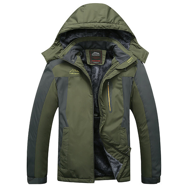 outdoor waterproof windproof fleece warm big size jacket at Banggood