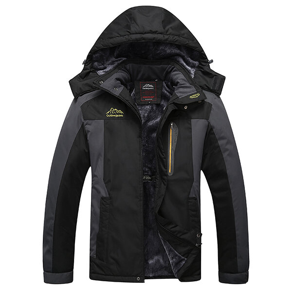 outdoor waterproof windproof fleece warm big size jacket at Banggood