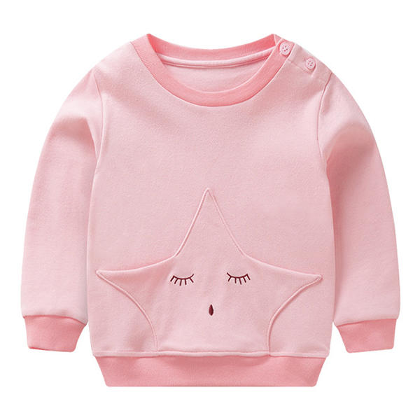 The Bobby Store : Kid Girls Long Sleeve Star Pattern Cotton Sweatshirt
