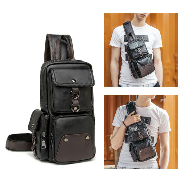 men chest bag black shoulder bag multi pocket crossboby bag at Banggood