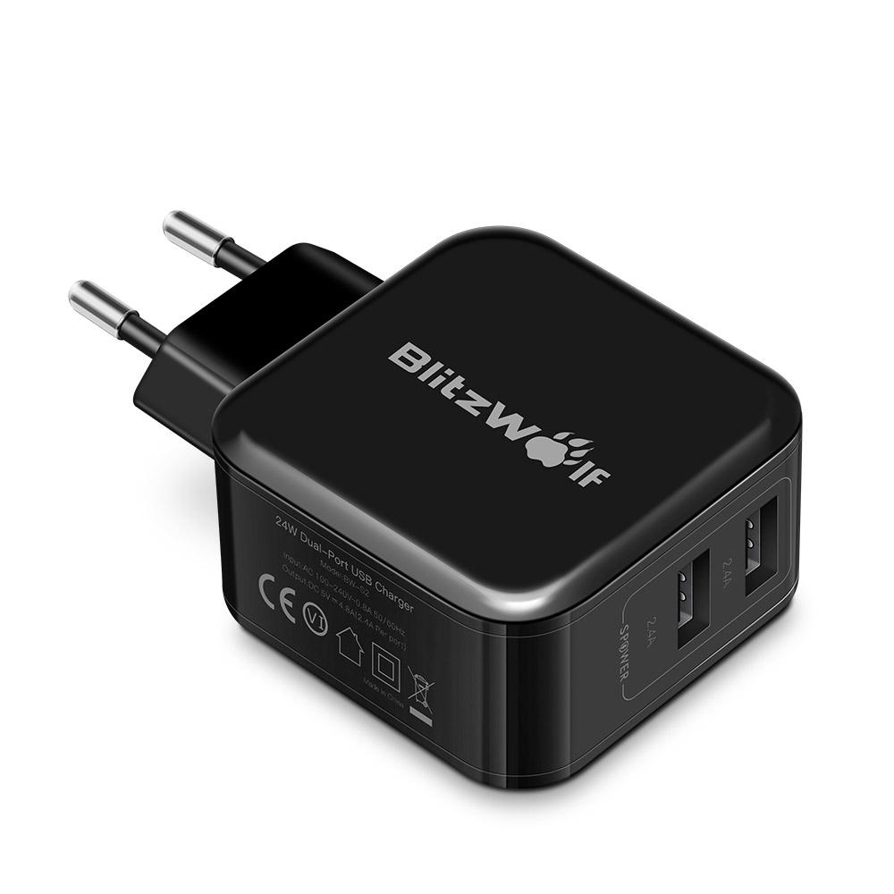 best price,blitzwolf,bw,s2,4.8a,24w,charger,black,coupon,price,discount
