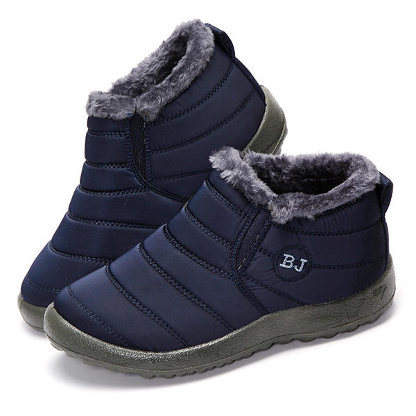 Warm Wool Lining Slip On Flat Ankle Snow Boots For Women - US$33.04