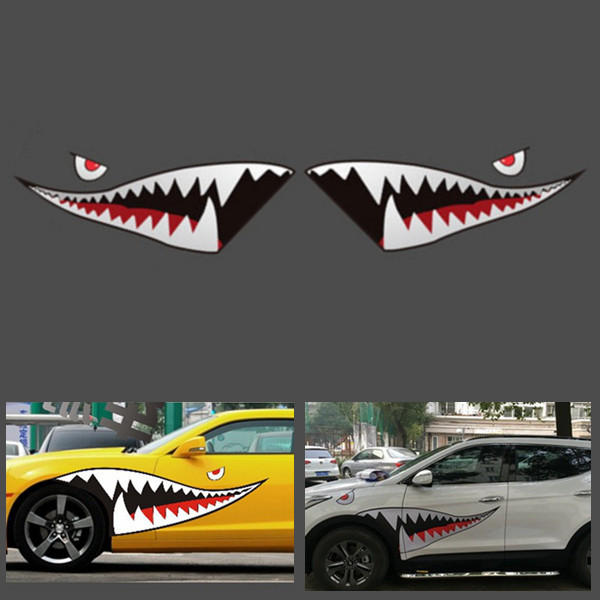 150cmx50cm shark month teeth vinyl sticker car body exterior scratch