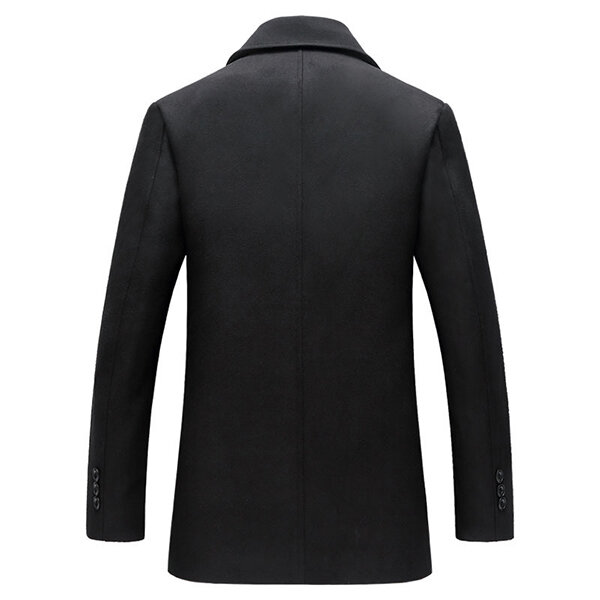 mens mid-long winter thick warm fashion slim double breasted trench ...