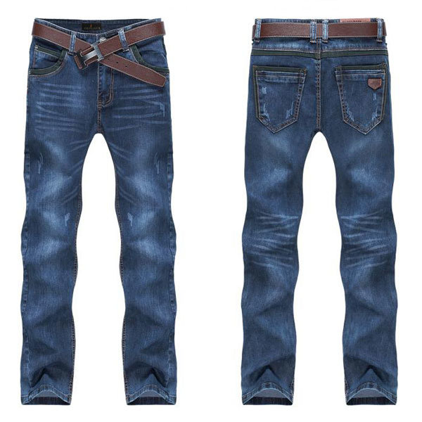 Men's Fashion Blue Classic Straight Cut Jeans Denim Pants - US$19.99 ...