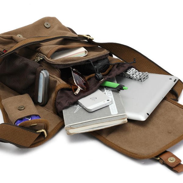Men Retro Canvas Travel Shoulder Bags Recreation Messenger Bag - US$66. ...