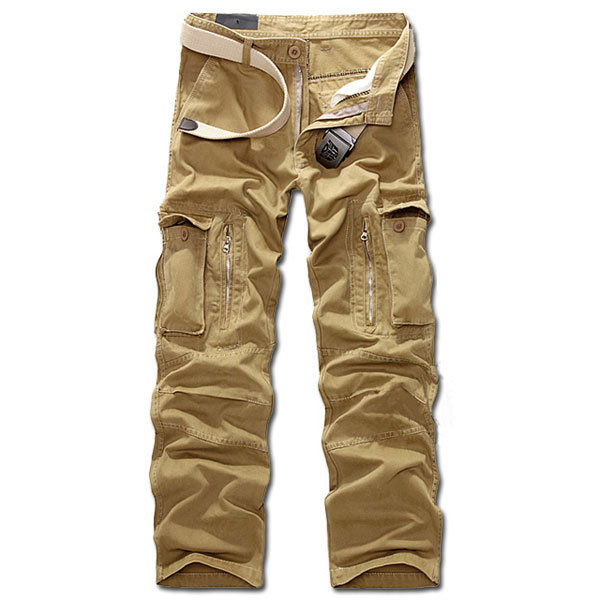 mens multi pockets casual pants fashion design cotton cargo pants at ...