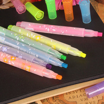 1Pcs Creative Stationery School Office Colorful Paint Star Type Fluorescent Pen Highlighter Watercolors Marker
