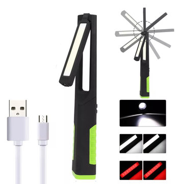 XANES U31 5Modes 360� Rotation USB Rechargeable COB+LED Dual Light Worklight with Magnetic Tail Flashlight