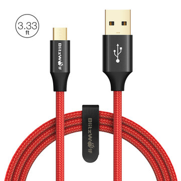  BlitzWolf® AmpCore Turbo BW-MC7 2.4A Braided Durable Micro USB Charging Data Cable 3.33ft/1m 