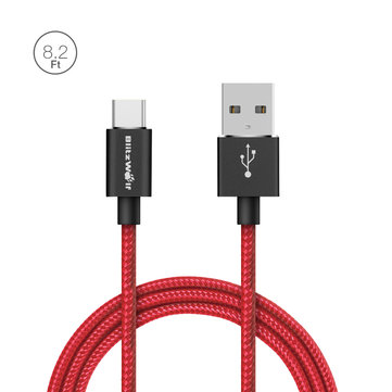 BlitzWolf BW-TC3 3A USB Type-C Braided Cable 8.2ft/2.5m 33% OFF