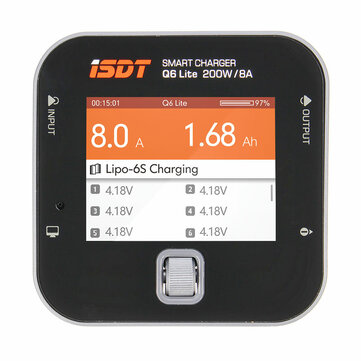 ISDT Q6 Lite 200W 8A MINI Pocket Battery Balance Charger for 2S-6S Lipo Battery
