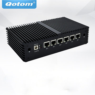 QOTOM Mini Pc Intel Core I3-6100U 4GB DDR4+64GB SSD 8GB+128GB 6 Gigabit Ethernet Machine Micro Industrial Q530G6 Multi-Network Port