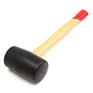 500G Wooden Shaft Handle Rubber Mallet Hammer Bicycle Home Repair Tool