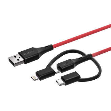 $7.99 for BlitzWolf� BW-MT4 3 in 1 Type-C Lightning Micro USB Data Cable