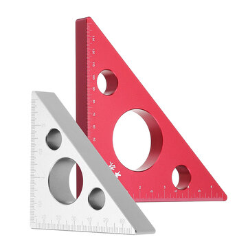 15% OFF For 90 Degrees Aluminum Alloy Height Ruler Metric Inch Woodworking Triangular Ruler