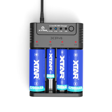 XTAR PANZER XP4 4Slots HD LCD Screen Current Optional USB Charging Battery Charger & USB Power Bank