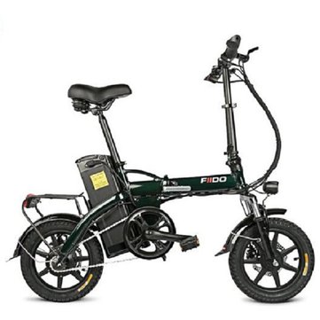 FIIDO L1 48V 250W 14.5h 14 Inches Folding Moped Bicycle 25km/h Max 90KM Mileage Electric Bike - Army Green